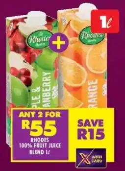 Shoprite Rhodes 100% fruit juice blend offer