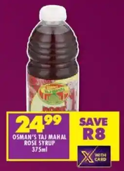 Shoprite Osman's taj mahal rose syrup offer