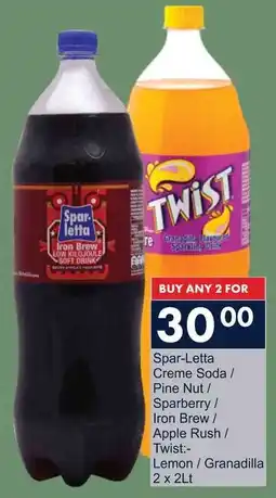 President Hyper Spar-Letta Creme Soda/ Pine Nut/ Sparberry / Iron Brew/ Apple Rush/ Twist Lemon/ Granadilla offer