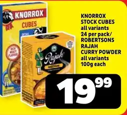 Usave Knorrox stock cubes/ robertsons rajah curry powder offer