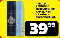 Usave Yardley/ lenthéric deodorant for ladies/ men offer