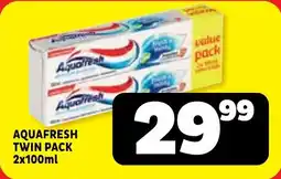 Usave Aquafresh twin pack offer