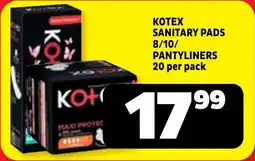 Usave Kotex sanitary pads/ pantyliners offer