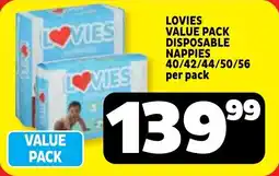 Usave Lovies value pack disposable nappies offer