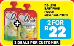Usave De-lish baby food pouch offer