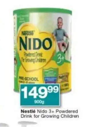 Checkers Nestle Nido 3+ Powdered Drink for Growing Children 900g offer