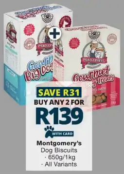 Checkers Montgomery's Dog Biscuits offer
