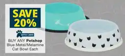 Checkers Petshop Blue Metal/ Melamine Cat Bowl offer