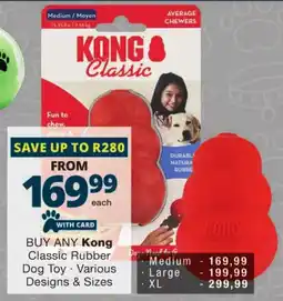 Checkers Kong Classic Rubber Dog Toy offer
