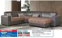 OK Furniture Belinda Corner Lounge Suite with Ottoman offer