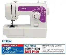 OK Furniture Brother 2-Stitch Sewing Machine offer