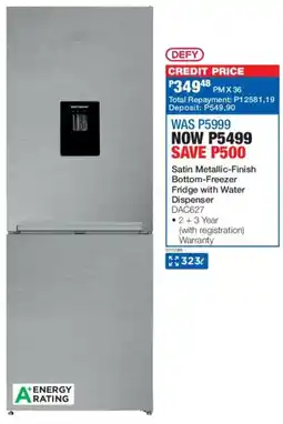 OK Furniture Defy Satin Metallic-Finish Bottom-Freezer Fridge with Water Dispenser offer