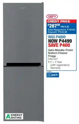 OK Furniture Defy Satin Metallic-Finish Bottom-Freezer Fridge offer