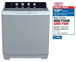 OK Furniture Defy Metallic Twin-Tub Washing Machine offer