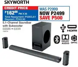 OK Furniture Skyworth 5.1-Channel Soundbar with Subwoofer offer