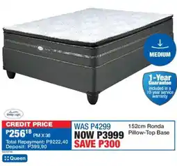 OK Furniture Sleep Logic 152cm Ronda Pillow-Top Base offer
