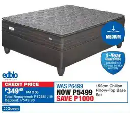 OK Furniture Edblo Chillon Pillow-Top Base Set offer