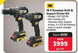 Makro CAT 18 V Hammer Drill & Impact Driver Kit offer