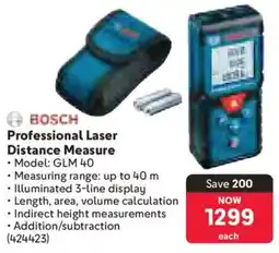 Makro Bosch Professional Laser Distance Measure offer