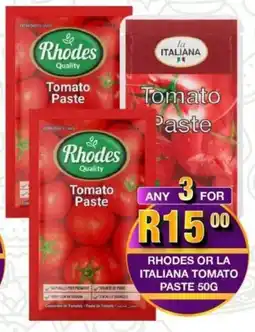 Take 'n Pay Rhodes or la italiana tomato paste offer