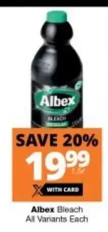 Checkers Albex Bleach All Variants 1.5L offer