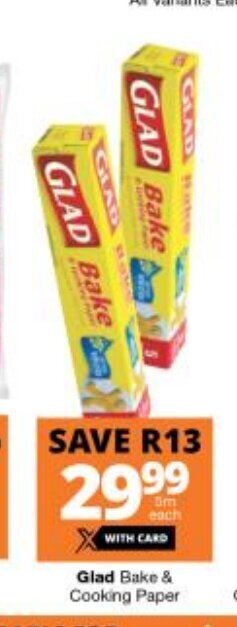 Checkers Glad Bake & Cooking Paper offer