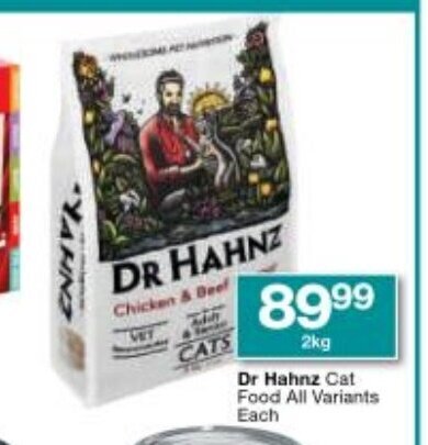 Dr. Hahnz Cat Food All Variants each 2kg offer at Checkers