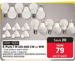 Makro Lightworx 7 W LED A60 CW or WW offer