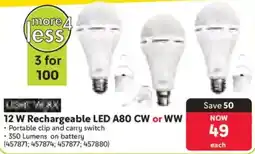 Makro Lightworx 12 W Rechargeable LED A80 CW or WW offer