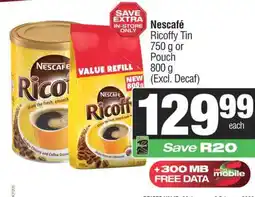 Spar Nescafé Ricoffy Tin or Pouch offer