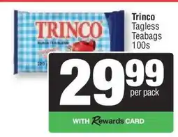 Spar Trinco Tagless Teabags 100s offer