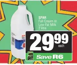 Spar SPAR Full Cream or Low Fat Milk offer