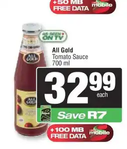 Spar ALL GOLD Tomato Sauce offer