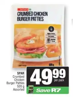 Spar SPAR Crumbed Chicken Burger Patties offer