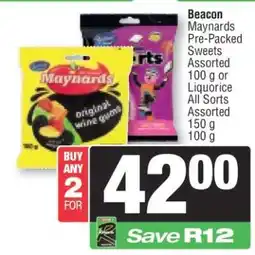 Spar Beacon Maynards Pre-Packed Sweets offer