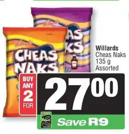 Spar Willards Cheas Naks offer