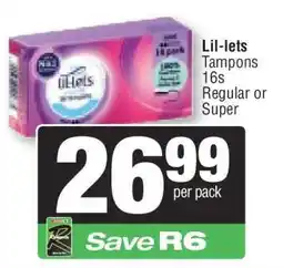 Spar LIL-LETS Tampons offer
