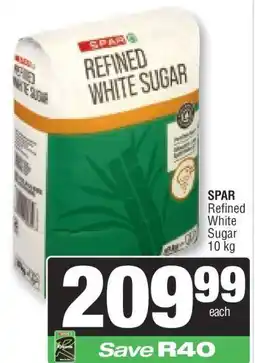 Spar SPAR Refined White Sugar 10 kg offer