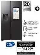 Samsung Samsung 594L Bespoke AI Side By Side 21.5 Family Hub Screen Plumbed Black RS90F64A2FFA offer