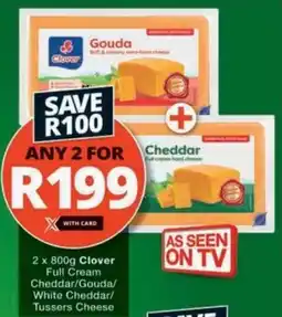 Checkers Hyper Clover Full Cream Cheddar/ Gouda/ White Cheddar/ Tussers Cheese offer