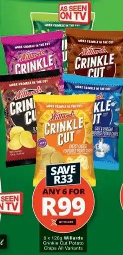 Checkers Hyper Willards Crinkle Cut Potato Chips All Variants offer