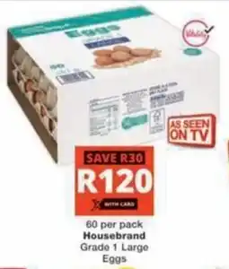 Checkers Hyper Housebrand Grade 1 Large Eggs offer