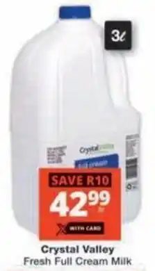 Checkers Hyper Crystal Valley Fresh Full Cream Milk offer