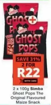 Checkers Hyper Simba Ghost Pops The Original Flavoured Maize Snack offer