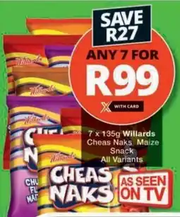 Checkers Hyper Willards Cheas Naks Maize Snack All Variants offer