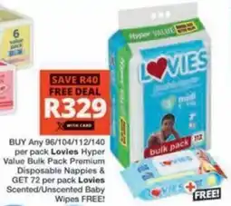 Checkers Hyper Lovies Hyper Value Bulk Pack Premium Disposable Nappies offer