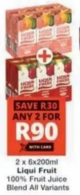 Checkers Hyper Liqui Fruit 100% Fruit Juice Blend All Variants offer