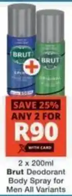 Checkers Hyper Brut Deodorant Body Spray for Men All Variants offer