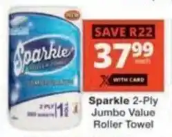 Checkers Hyper Sparkle 2-Ply Jumbo Value Roller Towel offer