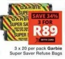 Checkers Hyper Garbie Super Saver Refuse Bags offer